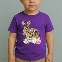 Leopard Floral Bunny Toddler T-Shirt thumb 2