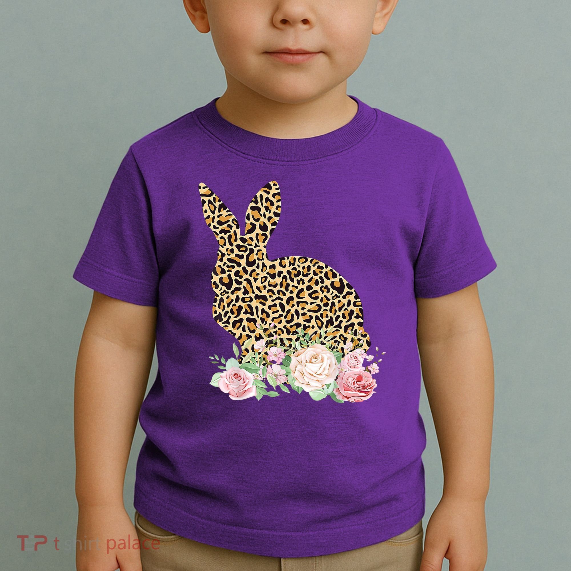 Leopard Floral Bunny Toddler T-Shirt