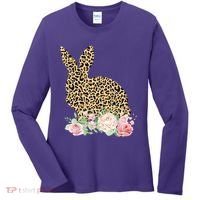 Leopard Floral Bunny Women's Long Sleeve Shirt thumb 0