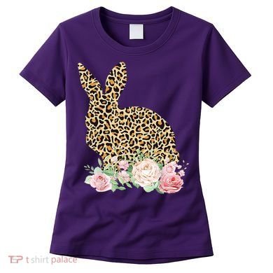Leopard Floral Bunny Women's T-Shirt