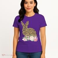 Leopard Floral Bunny Women's T-Shirt thumb 4
