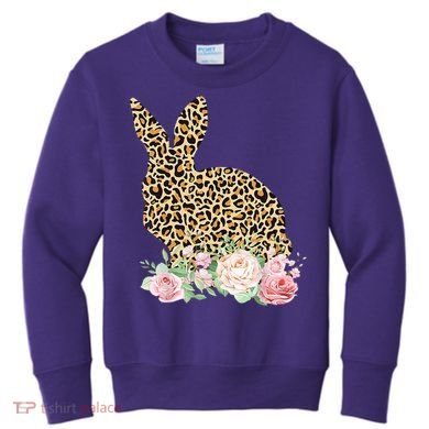 Leopard Floral Bunny Kids Sweatshirt