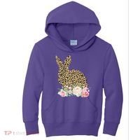 Leopard Floral Bunny Kids Hoodie thumb 0