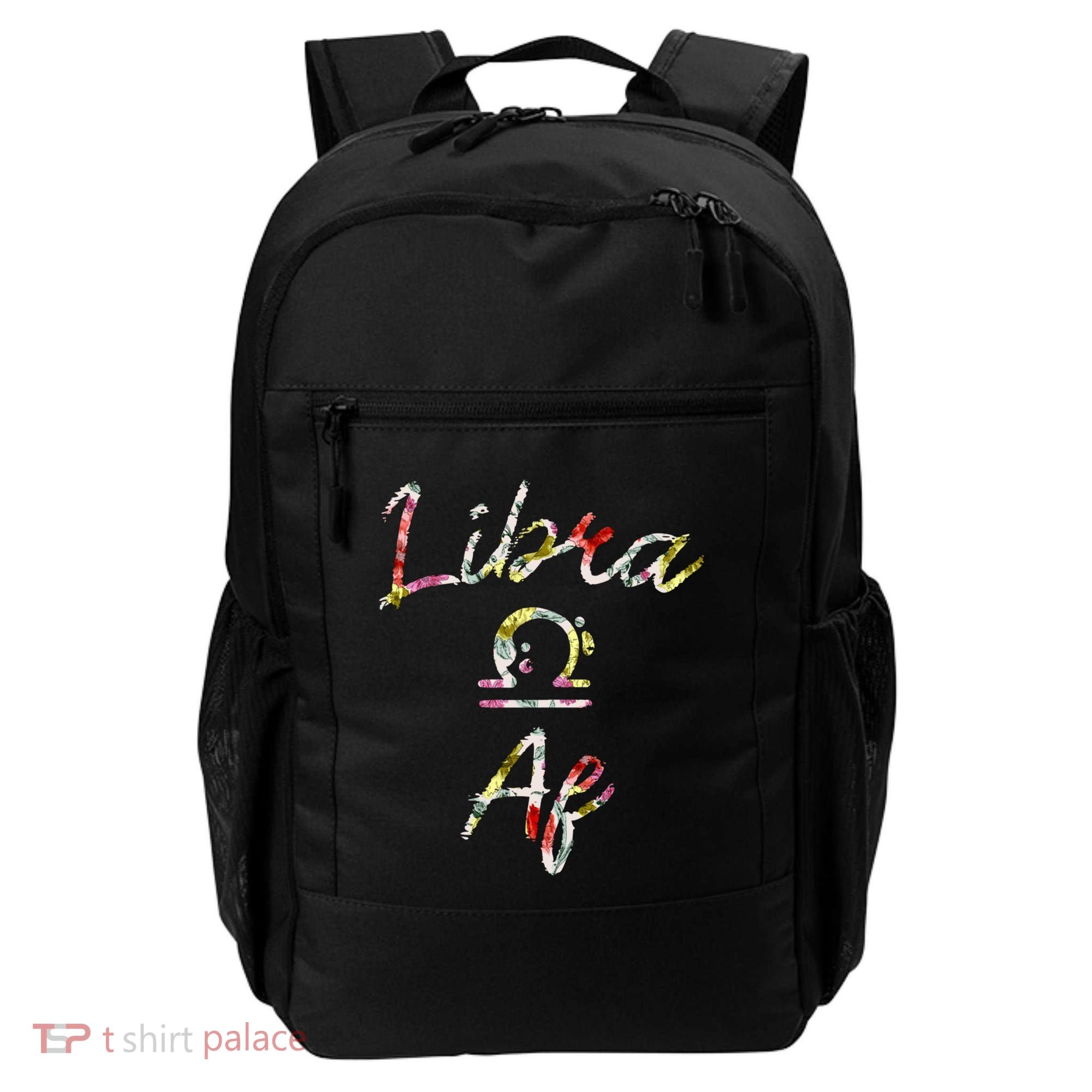 Libra Floral Born In September October Birthday Gift Libra Gift Backpack