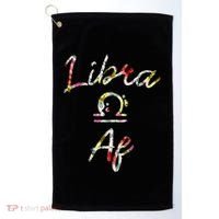 Libra Floral Born In September October Birthday Gift Libra Gift Golf Towel thumb 0