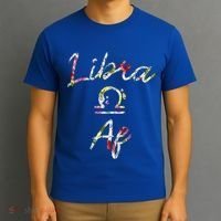 Libra Floral Born In September October Birthday Gift Libra Gift T-Shirt thumb 3