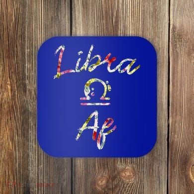 Libra Floral Born In September October Birthday Gift Libra Gift Coaster