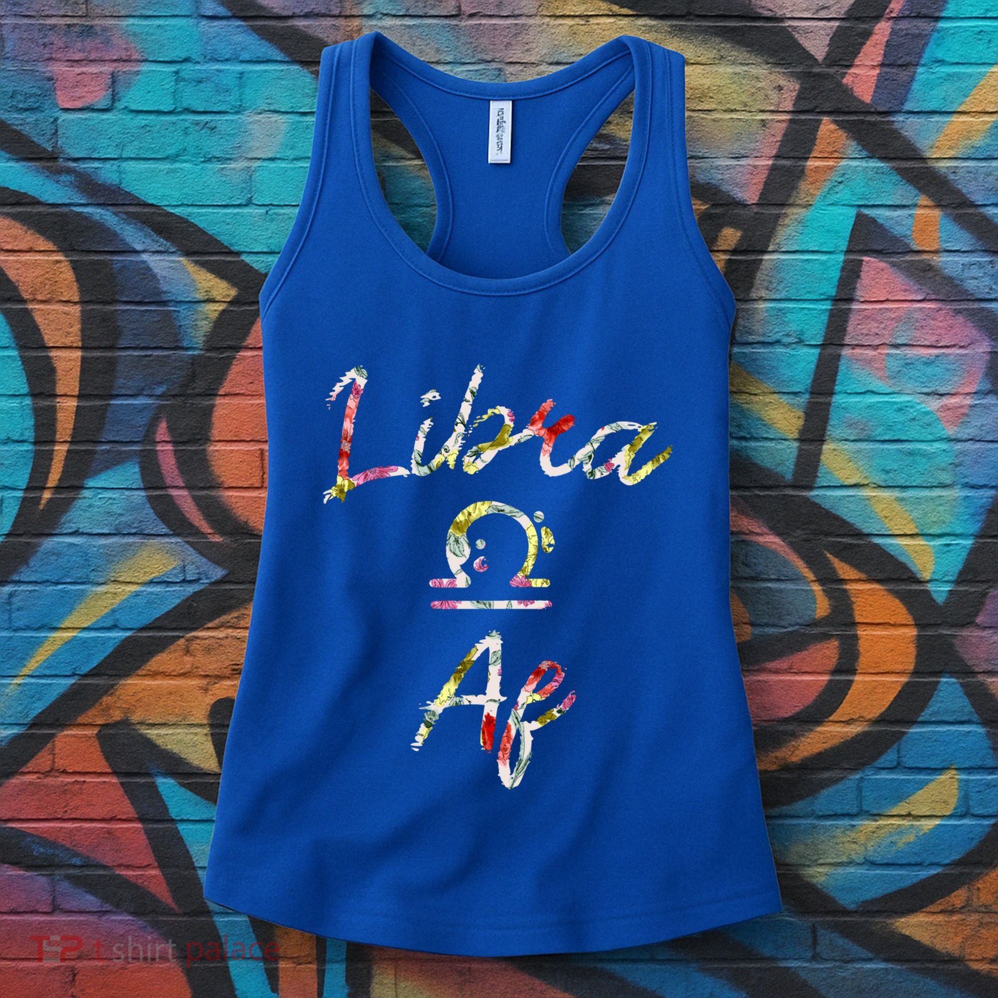 Libra Floral Born In September October Birthday Gift Libra Gift Women's Tank Top