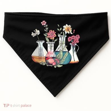 Laboratory Floral Beakers Chemistry Lab Scientist USA-Made Doggie Bandana