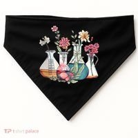 Laboratory Floral Beakers Chemistry Lab Scientist USA-Made Doggie Bandana thumb 0
