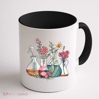 Laboratory Floral Beakers Chemistry Lab Scientist Coffee Mug thumb 1