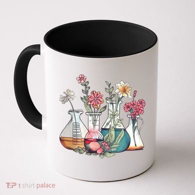 Laboratory Floral Beakers Chemistry Lab Scientist Coffee Mug