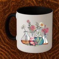 Laboratory Floral Beakers Chemistry Lab Scientist Coffee Mug thumb 2
