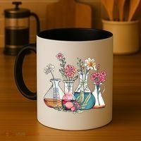 Laboratory Floral Beakers Chemistry Lab Scientist Coffee Mug thumb 4