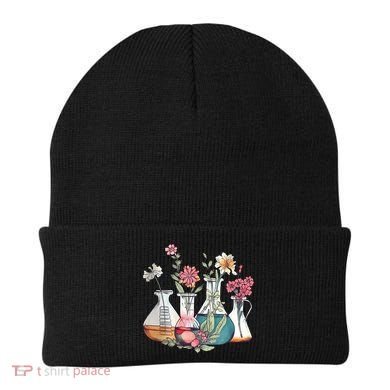 Laboratory Floral Beakers Chemistry Lab Scientist Beanie