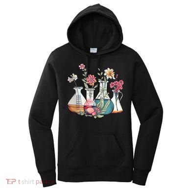 Laboratory Floral Beakers Chemistry Lab Scientist Women's Hoodie