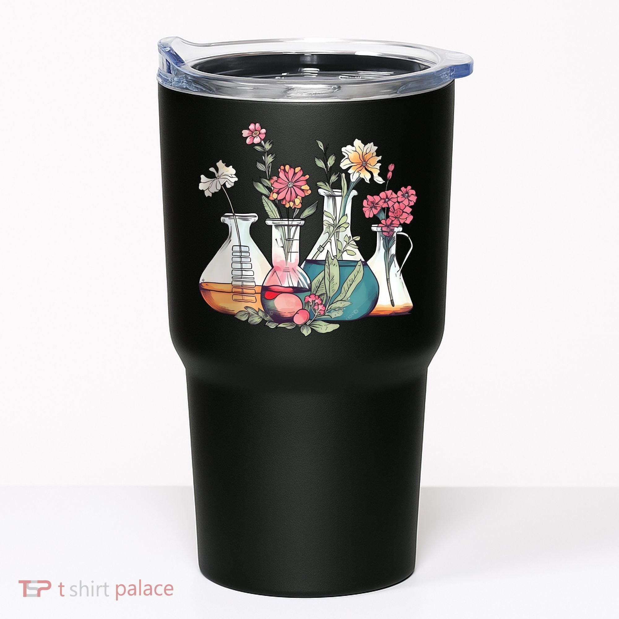 Laboratory Floral Beakers Chemistry Lab Scientist Tumbler
