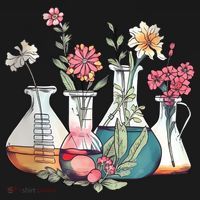 Laboratory Floral Beakers Chemistry Lab Scientist Ornament thumb 1