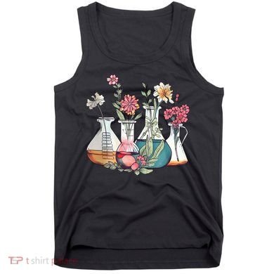 Laboratory Floral Beakers Chemistry Lab Scientist Tank Top