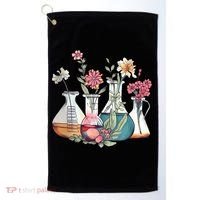 Laboratory Floral Beakers Chemistry Lab Scientist Golf Towel thumb 0