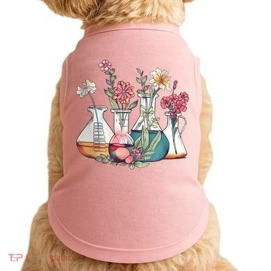 Laboratory Floral Beakers Chemistry Lab Scientist Doggie Tank