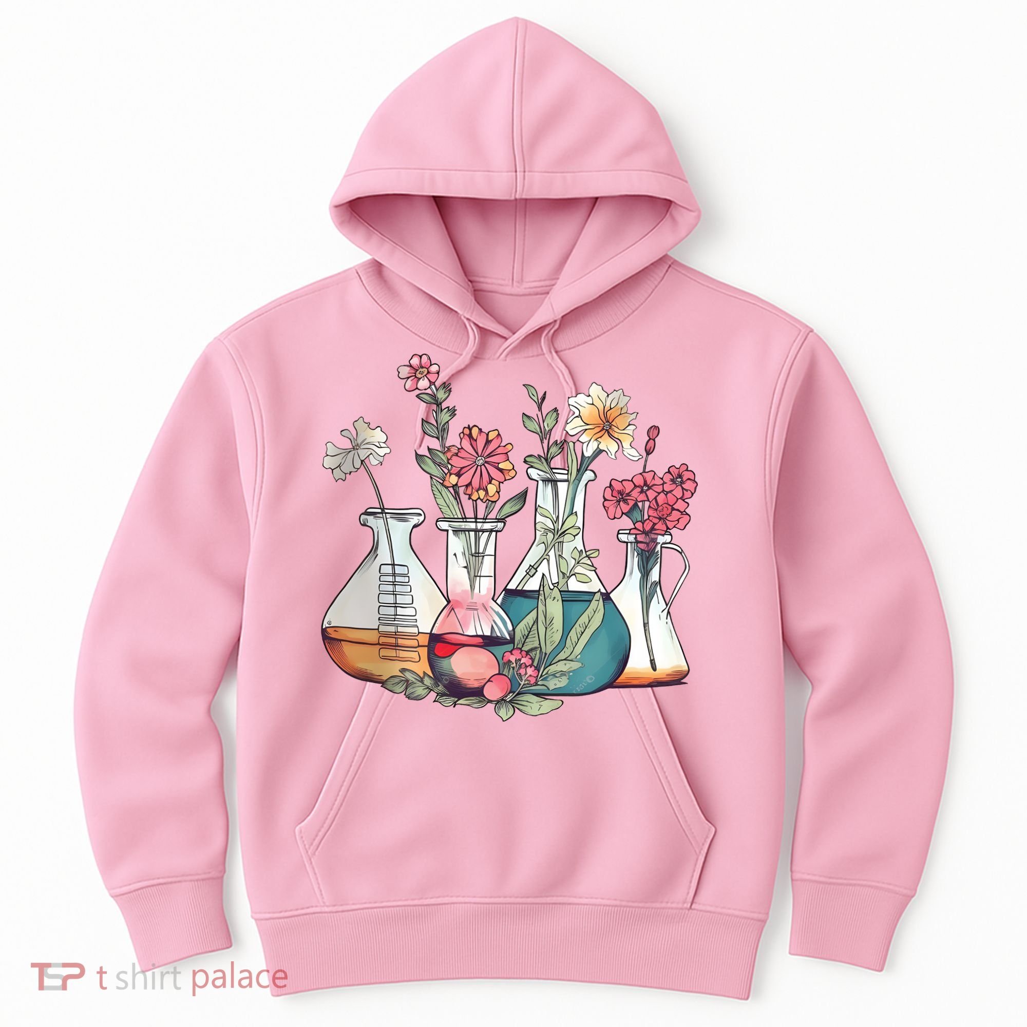 Laboratory Floral Beakers Chemistry Lab Scientist Hoodie
