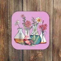 Laboratory Floral Beakers Chemistry Lab Scientist Coaster thumb 0