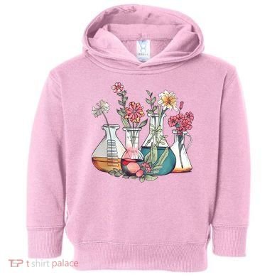 Laboratory Floral Beakers Chemistry Lab Scientist Toddler Hoodie