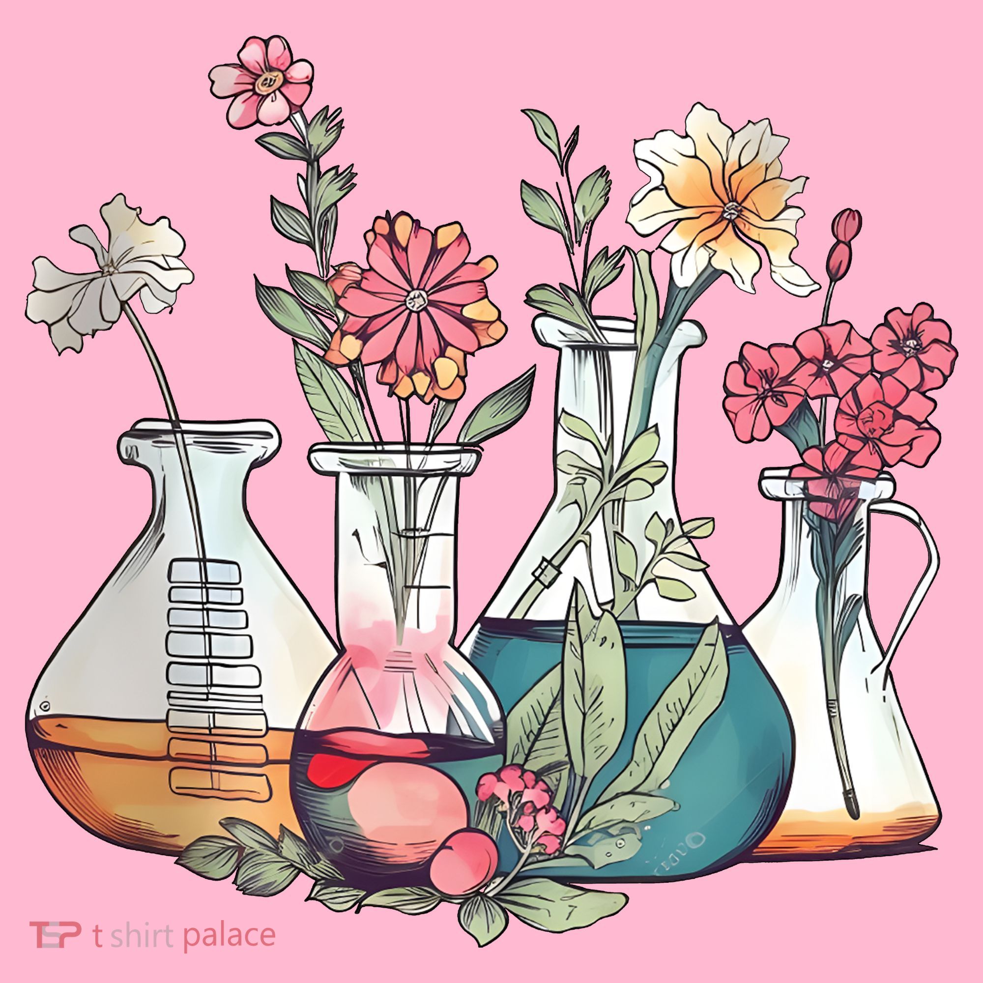 Laboratory Floral Beakers Chemistry Lab Scientist Toddler Hoodie