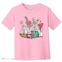 Laboratory Floral Beakers Chemistry Lab Scientist Toddler T-Shirt thumb 0