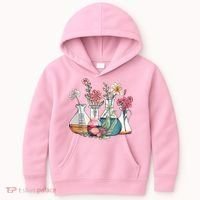 Laboratory Floral Beakers Chemistry Lab Scientist Kids Hoodie thumb 0
