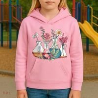 Laboratory Floral Beakers Chemistry Lab Scientist Kids Hoodie thumb 3