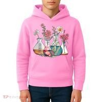 Laboratory Floral Beakers Chemistry Lab Scientist Kids Hoodie thumb 4