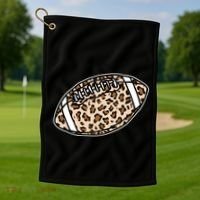 Leopard Football Cute Gift Golf Towel thumb 1