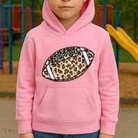 Leopard Football Cute Gift Kids Hoodie thumb 2