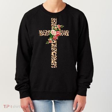 Leopard Flower Cross Women's Sweatshirt