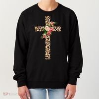 Leopard Flower Cross Women's Sweatshirt thumb 0