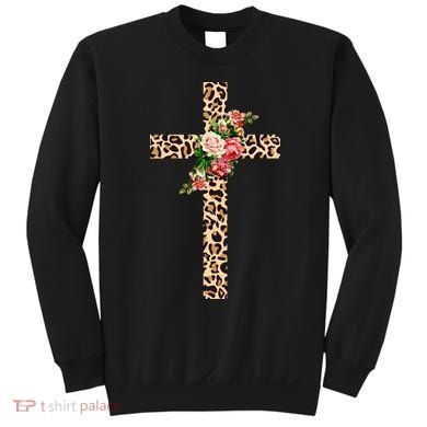 Leopard Flower Cross Sweatshirt