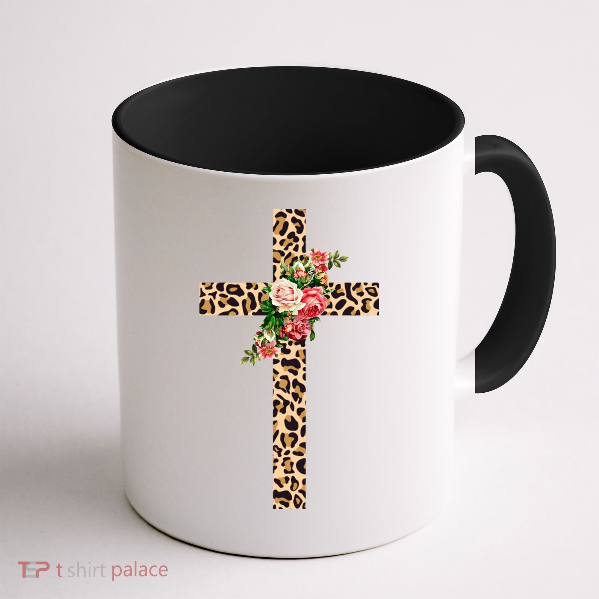 Leopard Flower Cross Coffee Mug