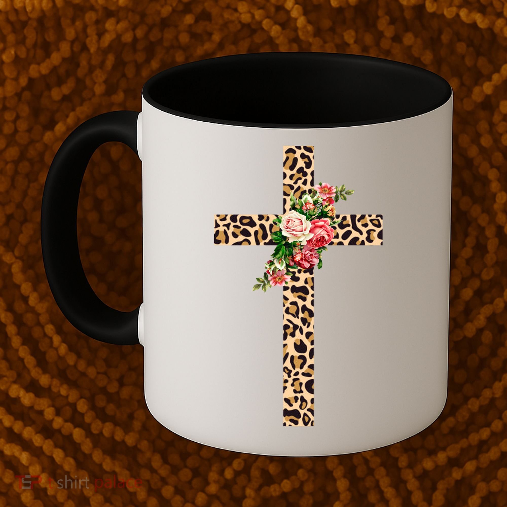 Leopard Flower Cross Coffee Mug
