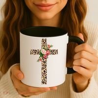 Leopard Flower Cross Coffee Mug thumb 3
