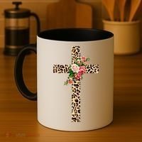 Leopard Flower Cross Coffee Mug thumb 4