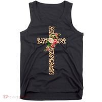 Leopard Flower Cross Tank Top thumb 0