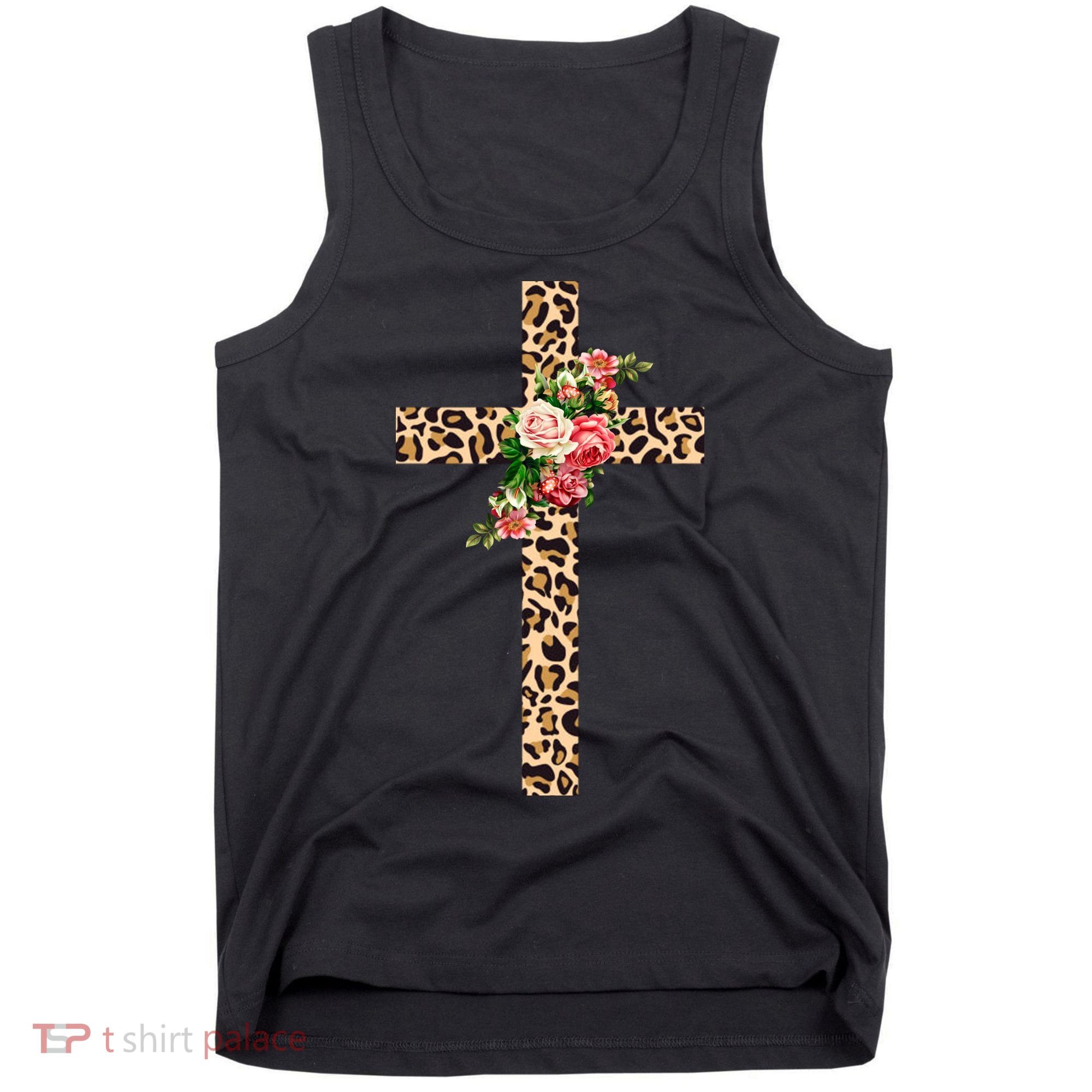 Leopard Flower Cross Tank Top