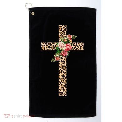 Leopard Flower Cross Golf Towel