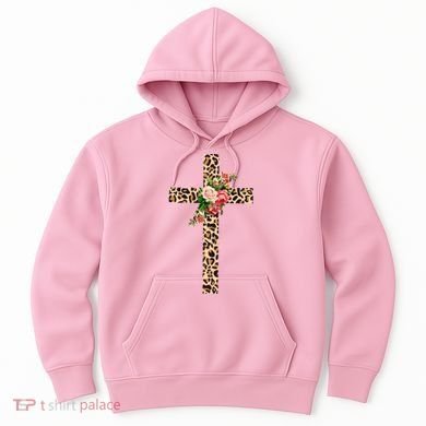 Leopard Flower Cross Hoodie