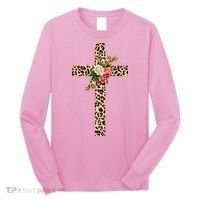 Leopard Flower Cross Long Sleeve Shirt thumb 0