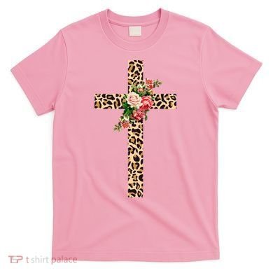 Leopard Flower Cross T-Shirt