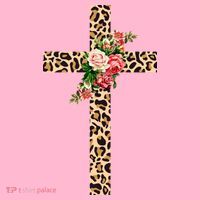 Leopard Flower Cross Button thumb 1