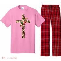 Leopard Flower Cross Pajama Set thumb 0